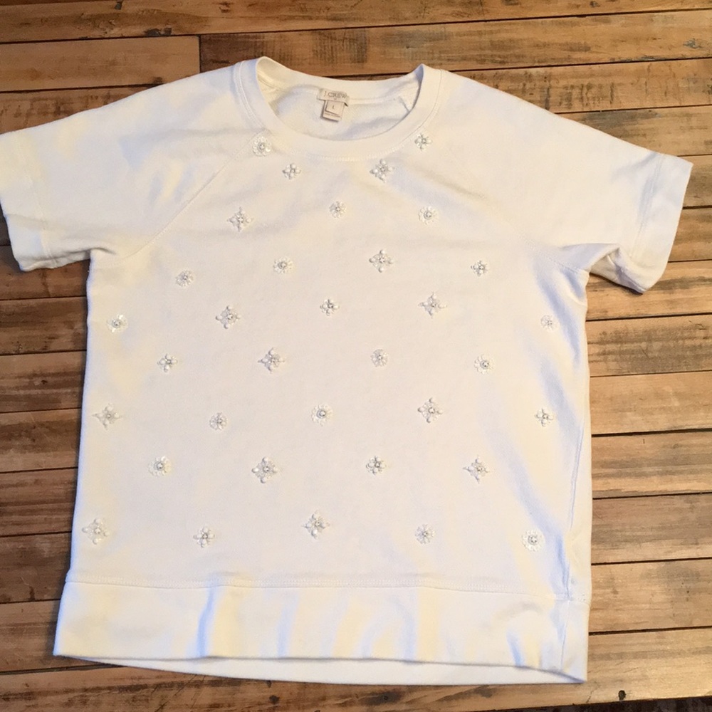 J.Crew Casual Beaded Sweater Shirt